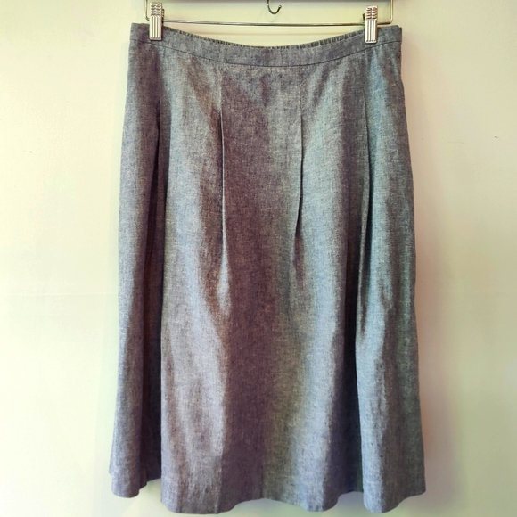 Uniqlo Linen cotton Pleated Skirt L - Picture 3 of 3